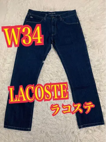 LACOSTE 라코스테 데님 청바지 인디고 자수 로고 W34