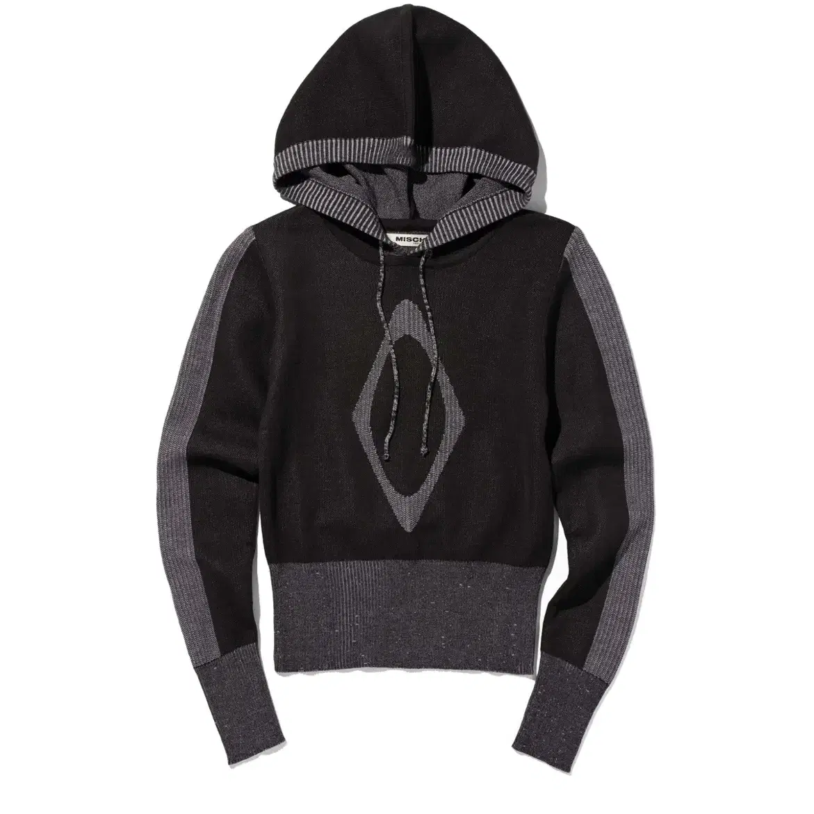 【MISCHIEF】 RHOMBUS KNIT HOODIE : BLACK MISCHIEF | 미스치프 MSCHF RHOMBUS KNIT HOODIE BLACK #미스