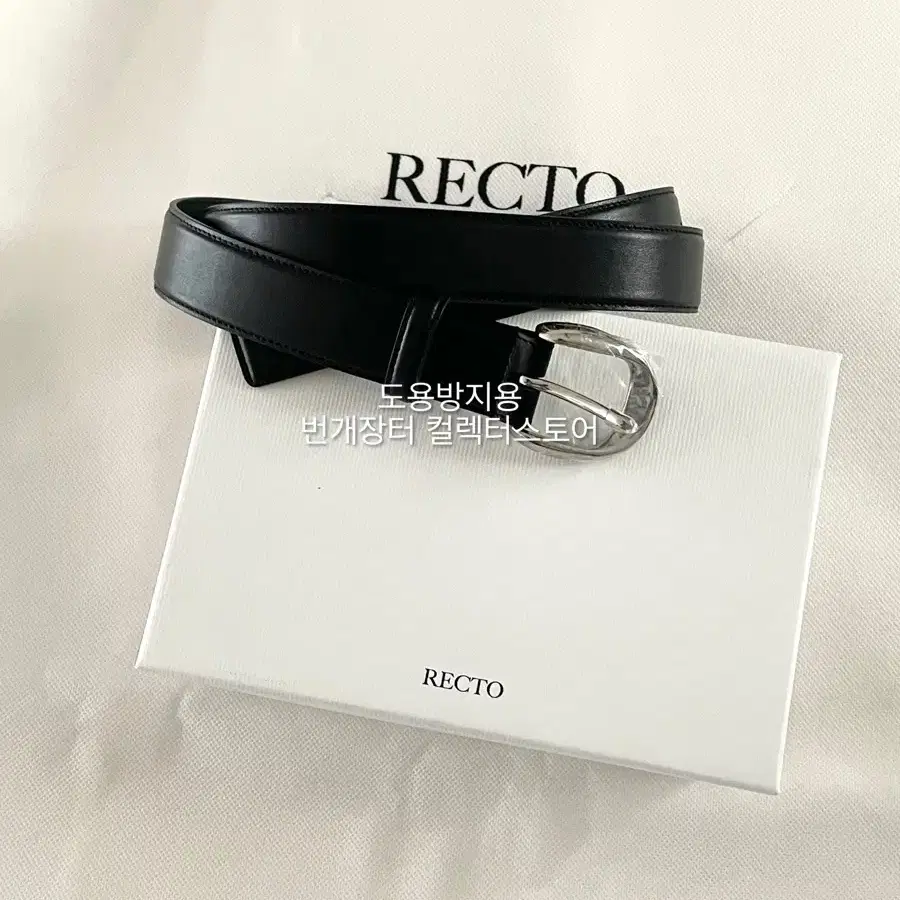 [RECTO] / ☆ SIGNATURE ROUND BUCKLE BELT / SILVER RECTO | 렉토 Recto Signature Round Buckle Belt Silver #렉토