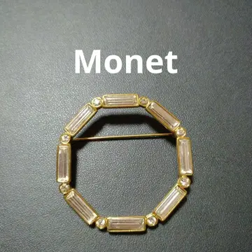 MONET 모네 빈티지 옥타곤 큐빅 브로치