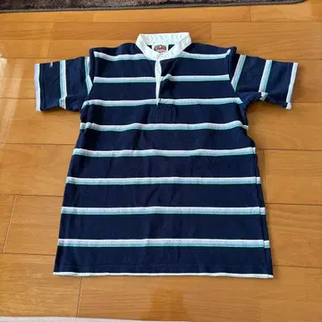 한정 완판! 캐나다제 빔즈 구매 바바리안 반팔 보더 럭비 셔츠 S 네이비
