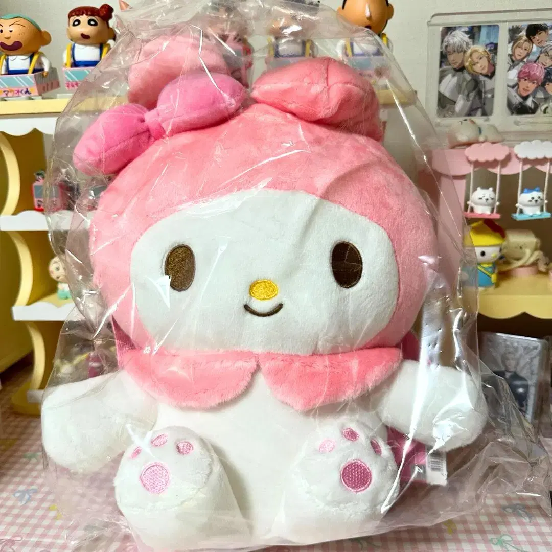 정품 마이멜로디 인형 가방 산리오 마멜 백팩 35cm 외출용 캐릭터 배낭