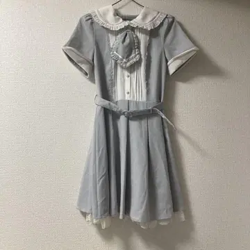 그레이 카라 부착 미니 원피스 시크릿허니