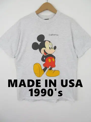 90s USA제 미키마우스 발포 프린트 반팔 티셔츠 L 디즈니