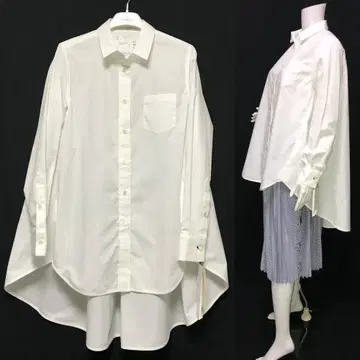 SACAI 롱 테일 셔츠 화이트 2 새상품 사카이 SCW-047 클래식