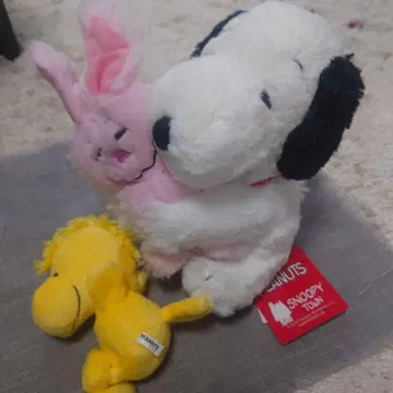 스누피 타운 부활절 한정판 스누피와 토끼 봉제 인형