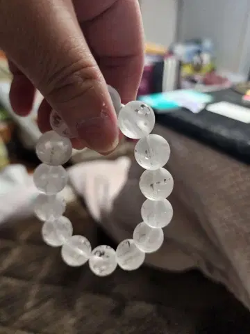 쿼츠 비즈 팔찌 투명 범자