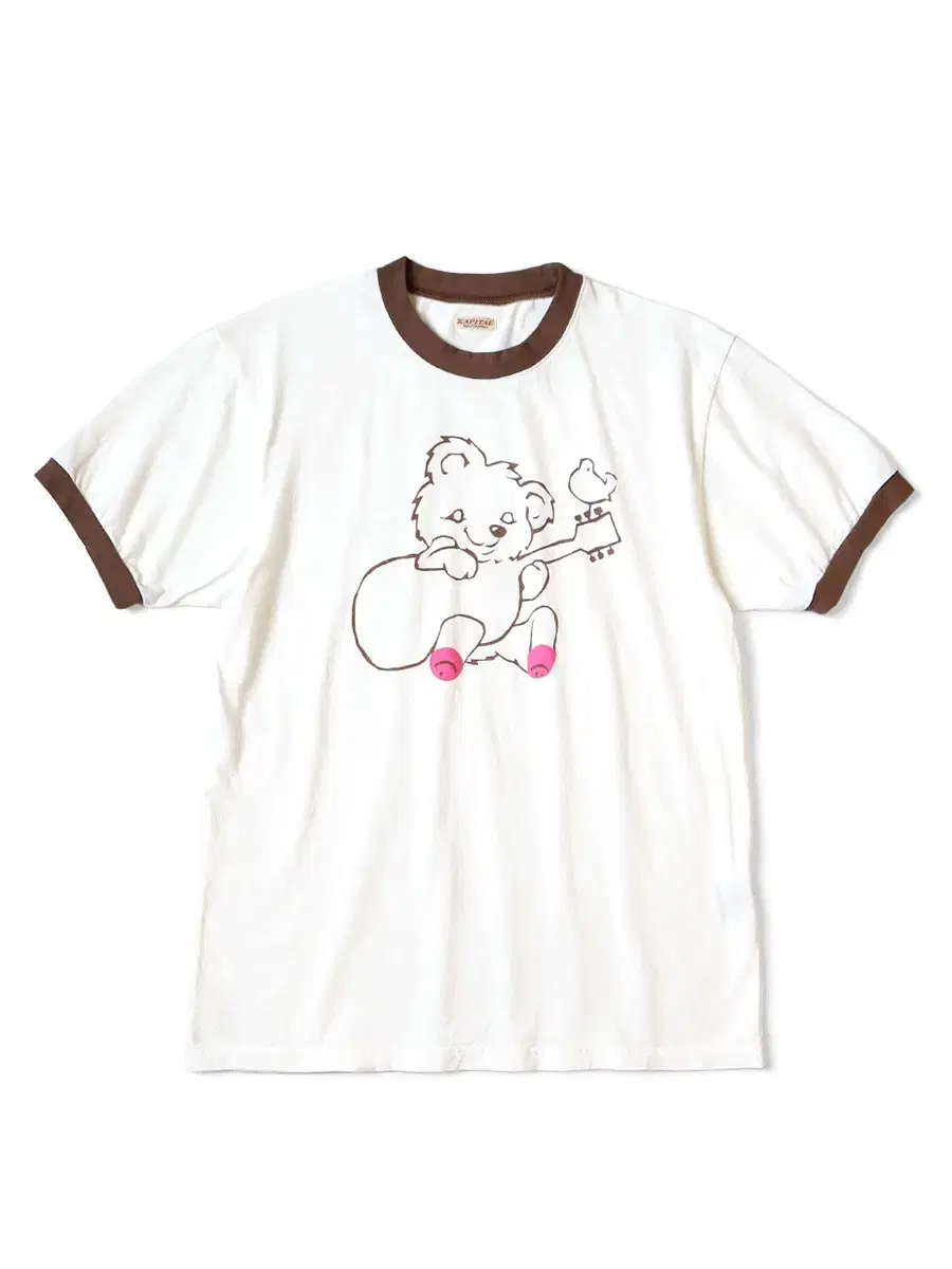 (4)Capital 20 Tenziku Ringer Short Sleeve T-Shirt Little Bear Harmony Brown