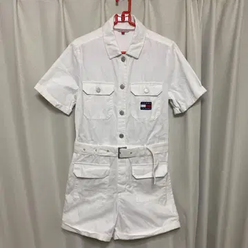 tommy jeans 반팔 셔츠 원피스 반바지 타입 화이트