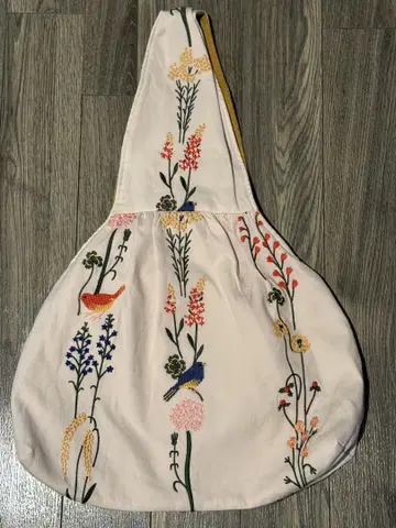 marble Sud Bird Flower 자수 백