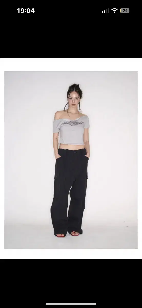 Please No Follow Summer Cargo Pants Black