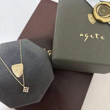 agete K10 다이아몬드 목걸이