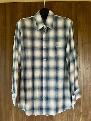 Alexander McQueen 체크 셔츠 자수 사이즈 44 블루 계열