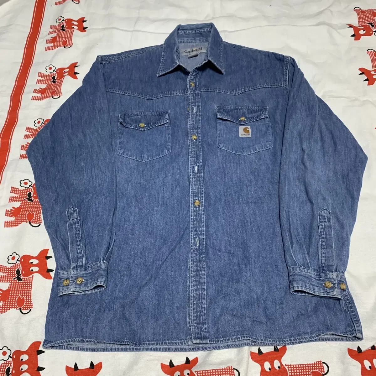 L)Carhartt 칼하트 빈티지 데님 워크셔츠