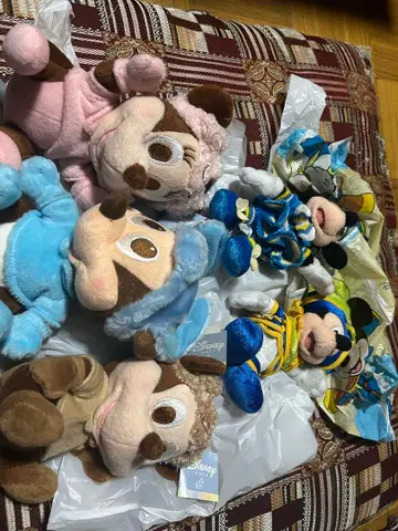 디즈니 베이비 봉제 인형 3개, 디즈니 씨 2개, 총 5개 세트