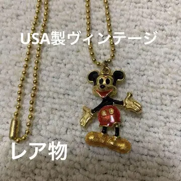 빈티지 USA 미키 레어 아이템 연결식 가동 골드 목걸이