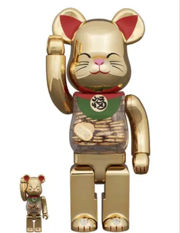 BE@RBRICK 마네키네코 코반 개운 금도금 100% & 400%