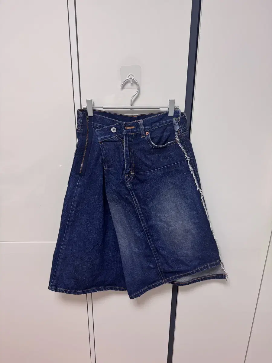 준야와타나베 꼼데가르송 비대칭 데님 스커트