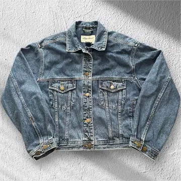 화이트 택 00s Eddie Bauer 크롭 데님 자켓 블루