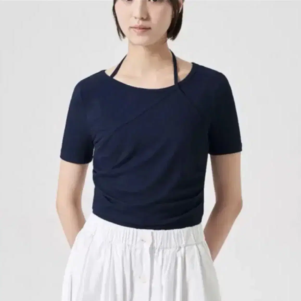 Tシャツ・カットソー citybreeze CUTOUT LINEN LAYERED T-SHIRT_SKY BLUE CITY BREEZE | 시티브리즈 City Breeze Cutout Linen Layered T
