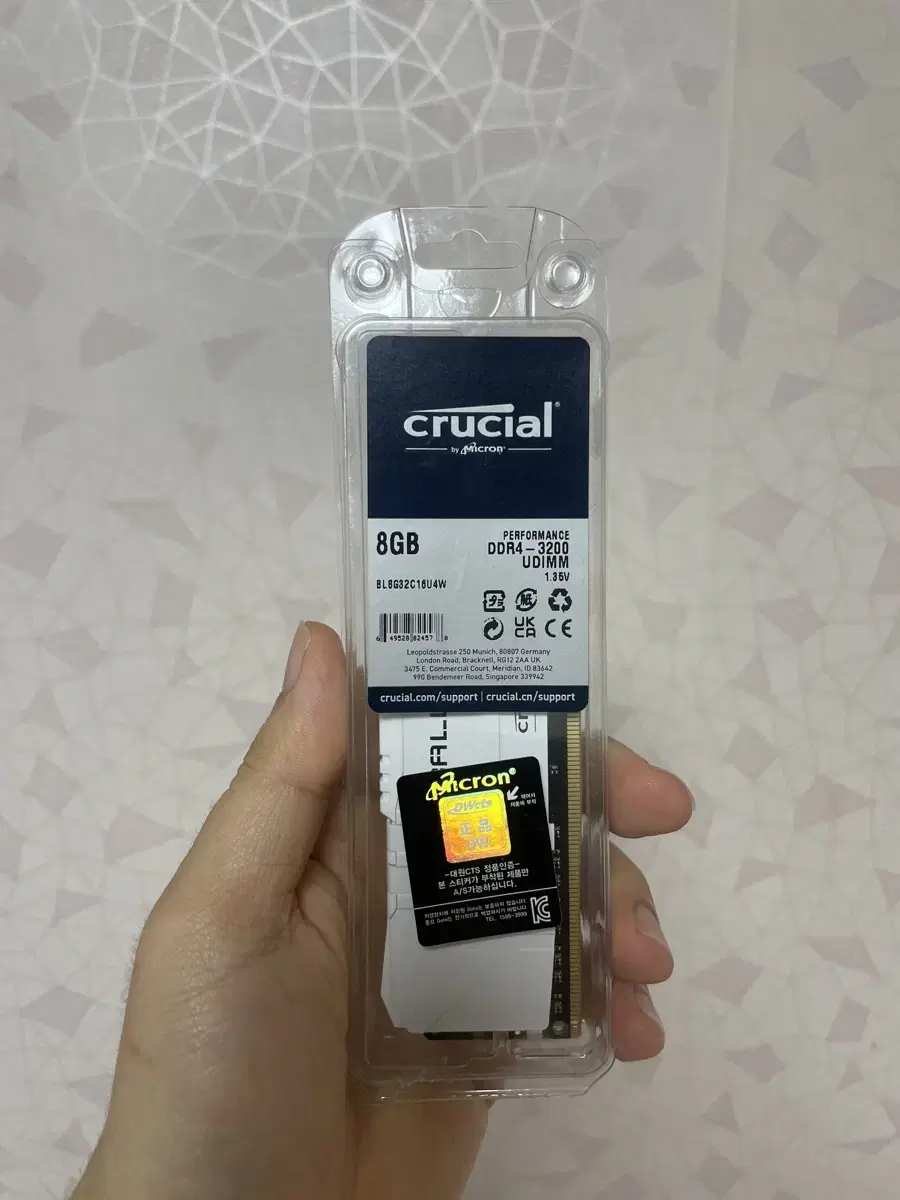램 마이크론 ddr4 크루설 냉각판 새제품 ram