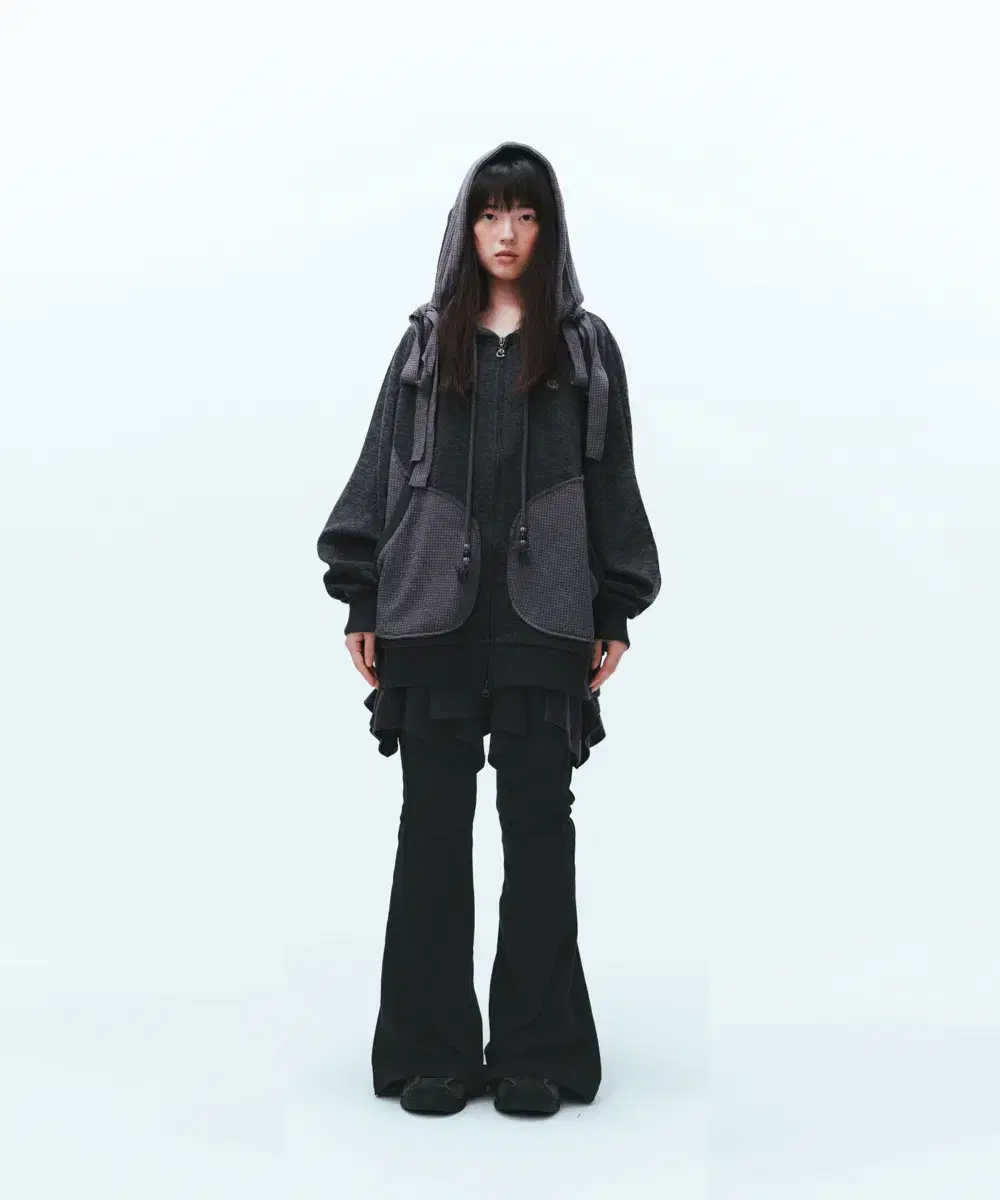 코이세이오 UNBALANCED SKIRT+PANTS SET CHARCOA