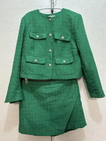 H&M 그린 트위드 셋업