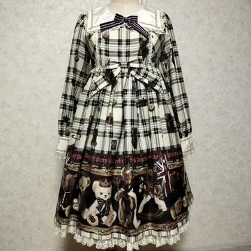 Angelic Pretty British bear 원피스 아이보리