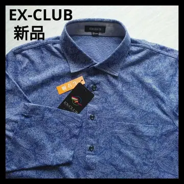 레나운 EX-CLUB 남성용 7부 소매 피케 셔츠 블루 / M