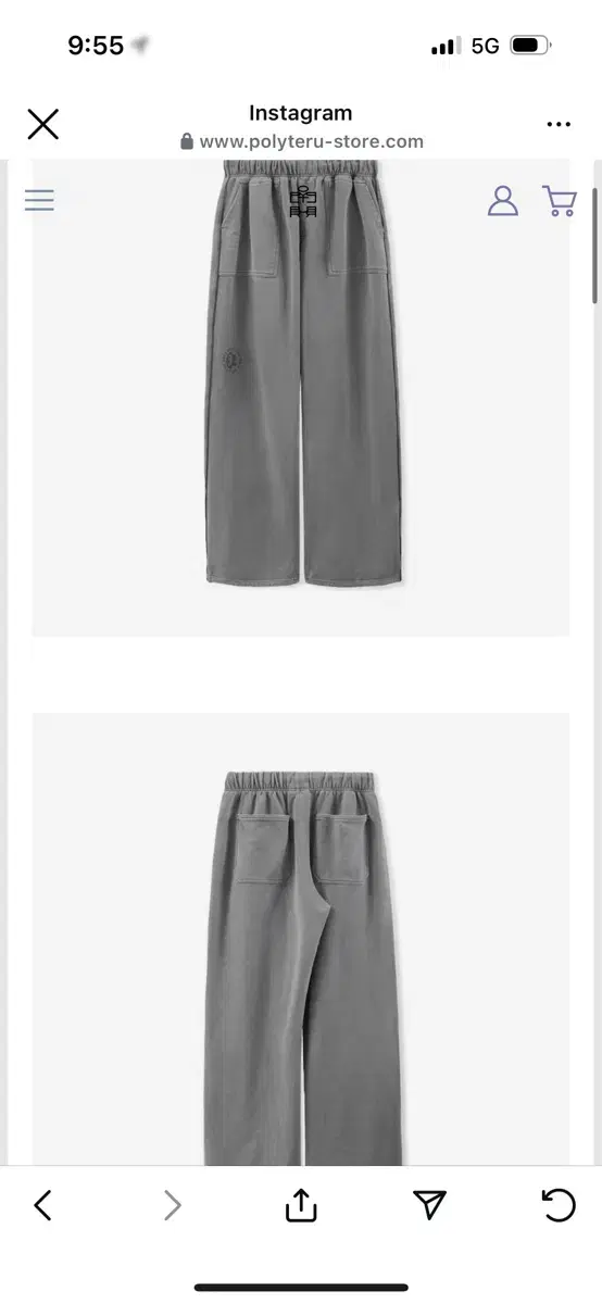 폴리테루 퍼티그 팬츠 더티 그레이 3size
