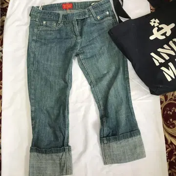 비비안 라이트 블루 크롭 데님 팬츠