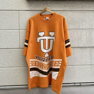 90s USA제 오렌지 빅 사이즈 프린트 티셔츠 XL 빈티지