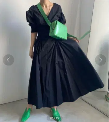 LADY FISHBONE DRESS AMERI 블랙