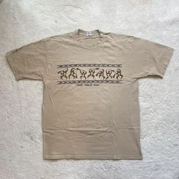90s 빈티지 인디언 패턴 빅 티셔츠 XL 베이지