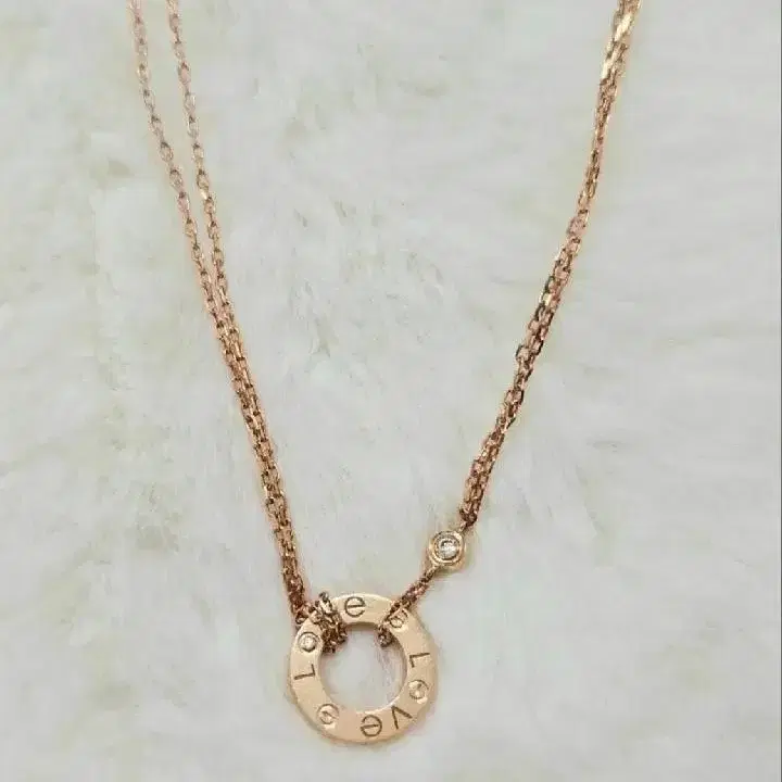 까르띠에 러브 투 다이아몬드 네크리스 목걸이 18k 로즈골드 정품 사진 2