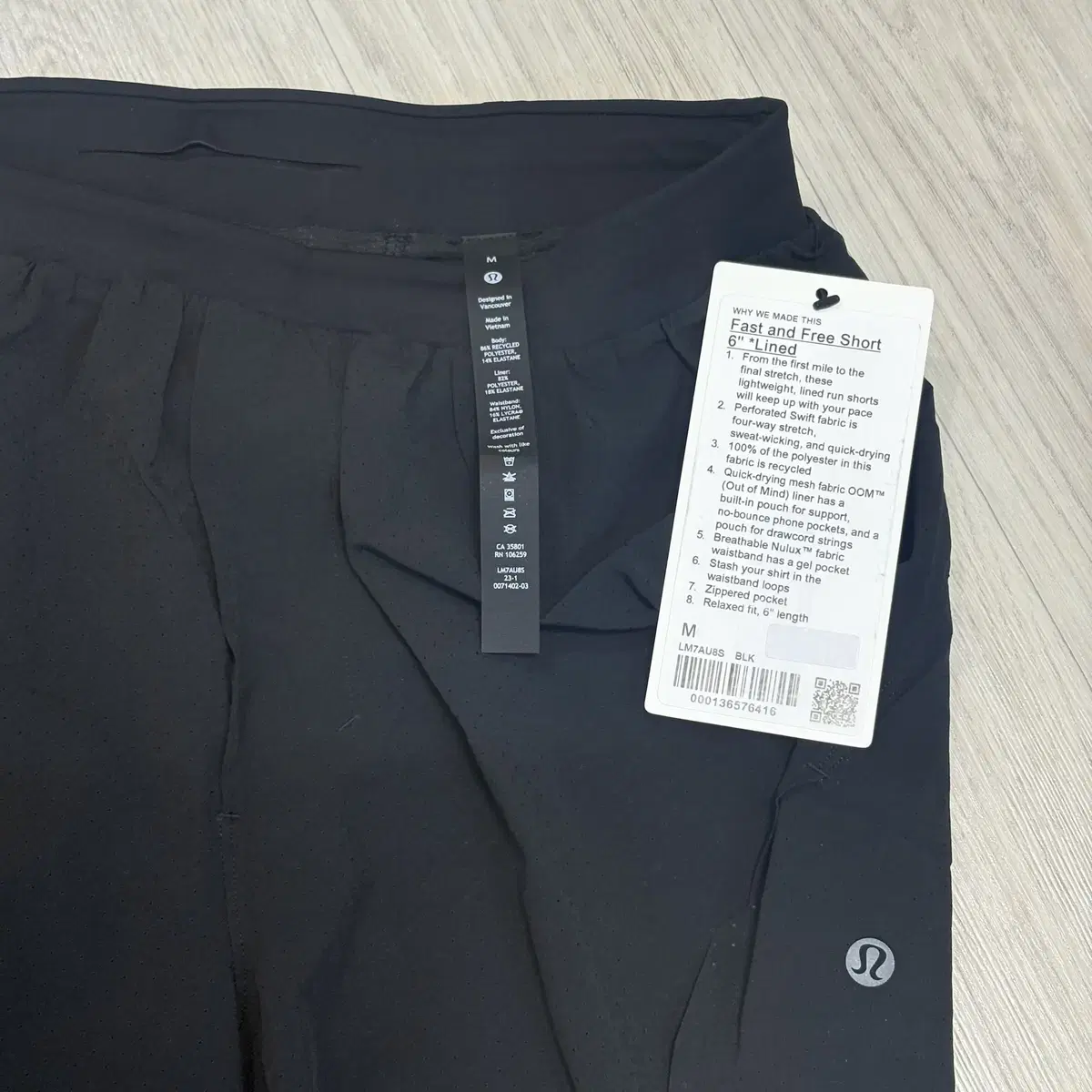 [M] 룰루레몬 패스트앤프리 라인드 쇼츠 6인치