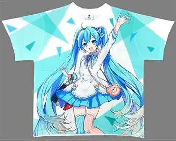 하츠네 미쿠 풀 그래픽 티셔츠 L 사이즈 10th 콜라보 스토어 한정품