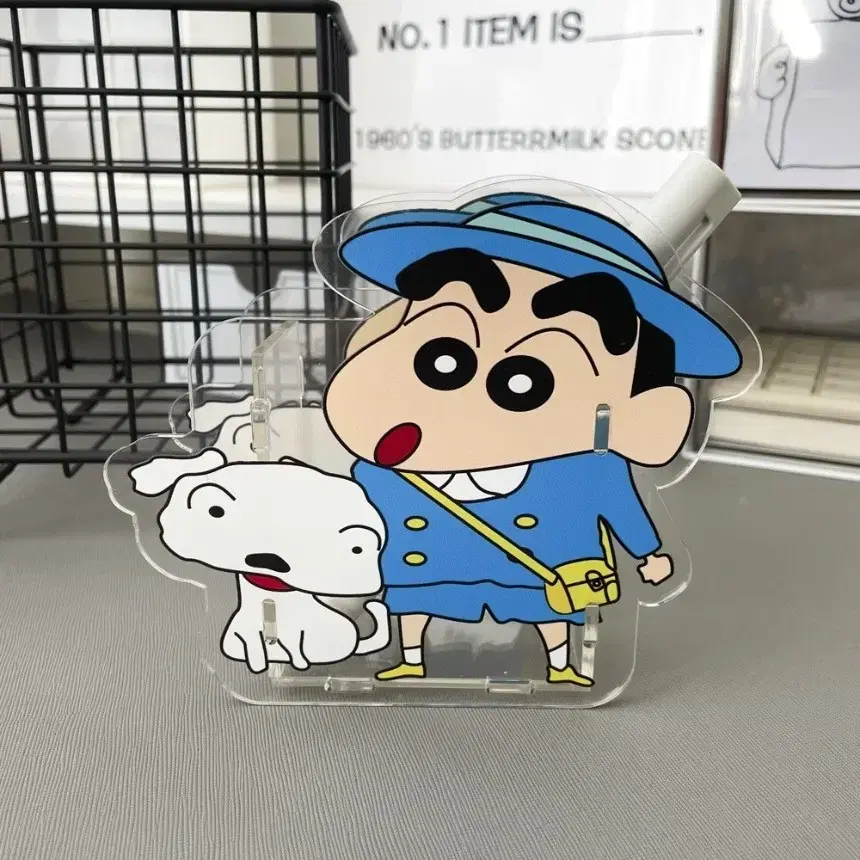 유치원생 짱구와흰둥이 아크릴 꽂이 펜홀더