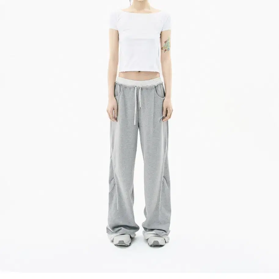 Ojos Ojos Double-Waisted Jersey Pants Gray on Bunjang Global