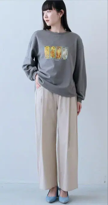 IEDIT 에어 노비 코드 레인 와이드 팬츠 화이트 MT