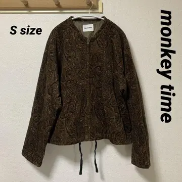 monkeytime 몽키타임 페이즐리 무늬 노카라 자켓