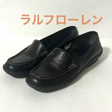 [랄프 로렌] 블랙 가죽 슬립온