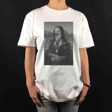 새상품 모나리자 반다나 $ 갱스터 다빈치 패러디 티셔츠