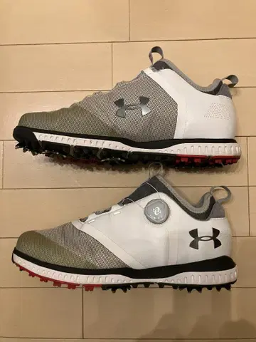 Under Armour 골프화 화이트/그레이/레드 25.5cm
