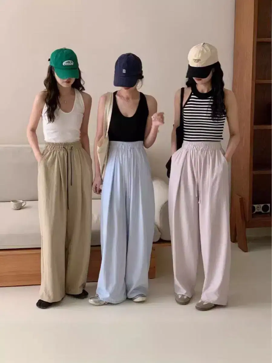 여름 밴딩 와이드 핀턱 찰랑 팬츠 꾸안꾸 데일리 강추