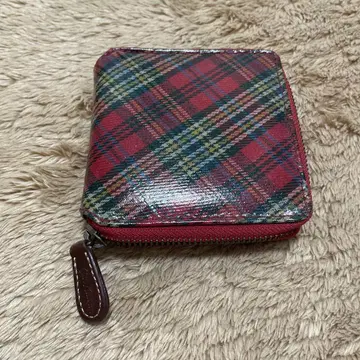 캐스키드슨 체크 무늬 두겹 지갑