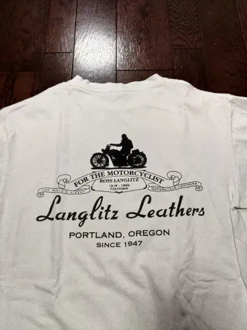 langlitz leathers 롱 T 셔츠 긴팔 M 화이트