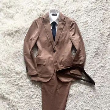 <>LARDINI 베이지 봄/여름 코튼 린넨 수트 사이즈 46
