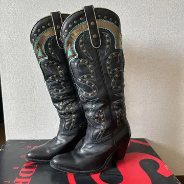 SENDRA 웨스턴 부츠 블랙 가죽 스터드