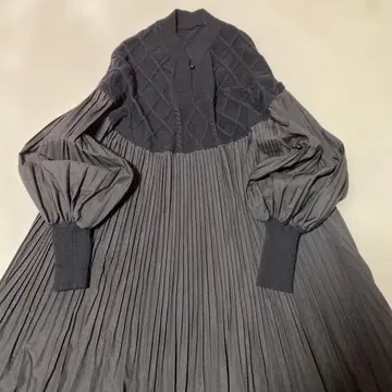 amesun 블랙 니트 플리츠 원피스 약 120cm